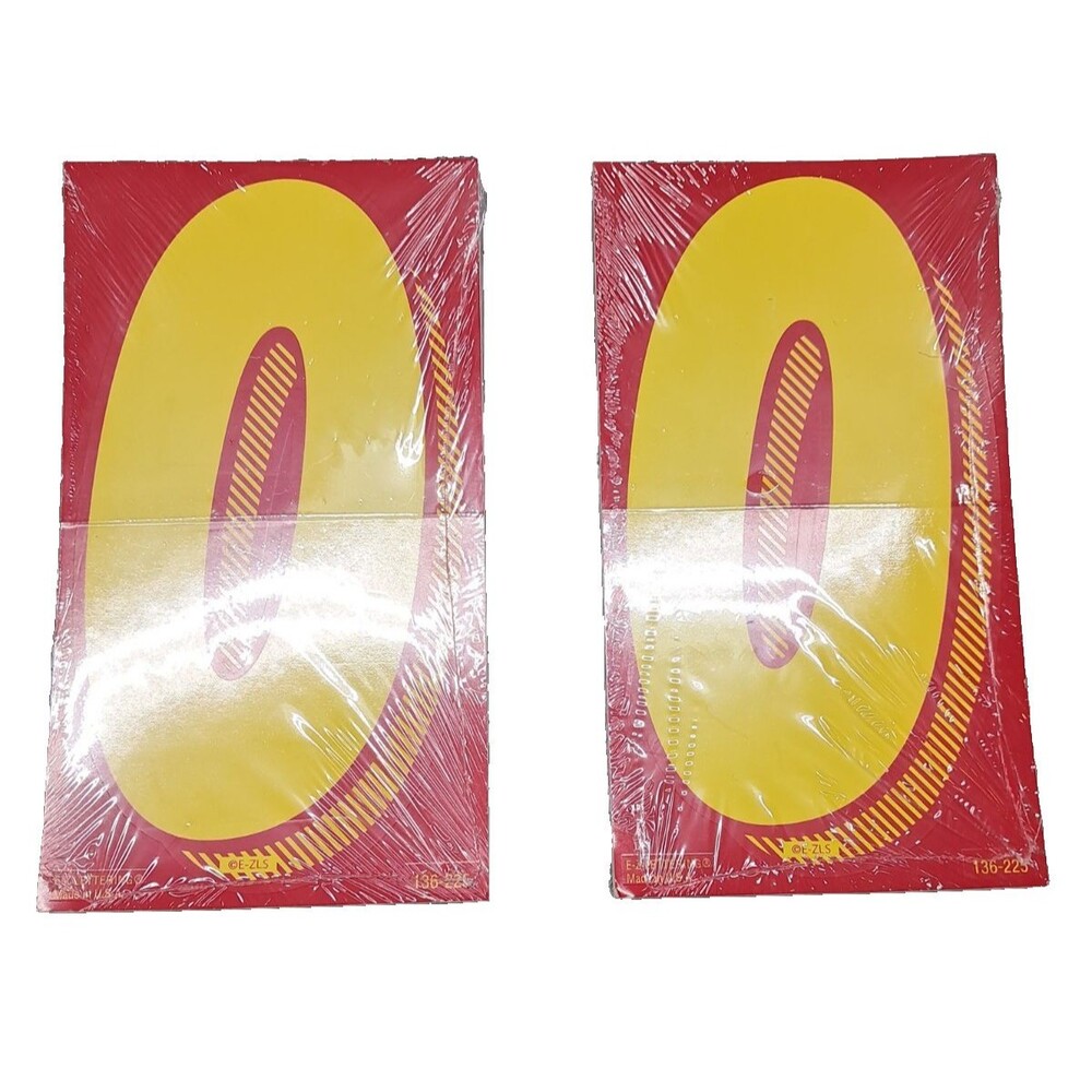 2 Pack Red Yellow Car dealer stickers windshield Vinyl Numbers Decals 7.5" #0